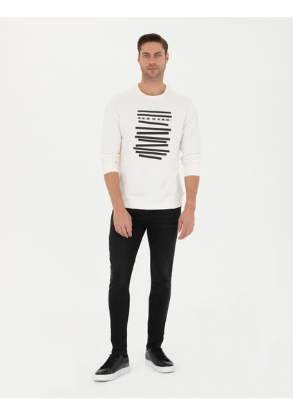 Erkek Ekru Regular Fit Sweatshirt 50273325-VR019