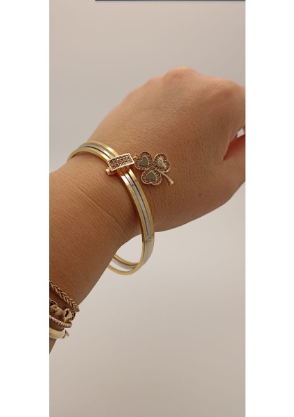 Ajda Charm Zirkon Üçlü Yonca Model