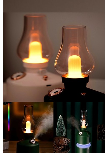 Hava Nemlendirici Buhar Makinası Led Işıklı Aroma Difüzörü Vintage Lamba Model 280ml modelleri