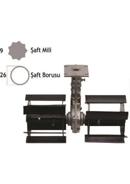 26 mm 9 diş 1 x 1 Motorlu Tırpan Çapalama Ot Sıyırma Aparatı