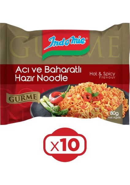 Noodle Gurme Acı ve Baharatlı 80 gr x 10 Adet