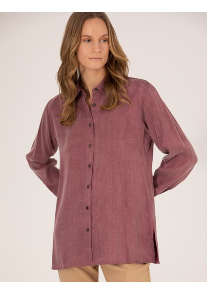 Kadın Gül Kurusu Comfort Fit Uzun Kollu Gömlek 50254167-VR026 modelleri