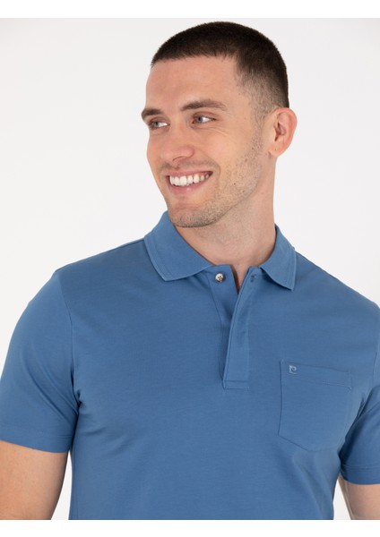 Erkek Koyu Mavi Regular Fit Polo Yaka Merserize Tişört 50262668-VR032 fiyatları