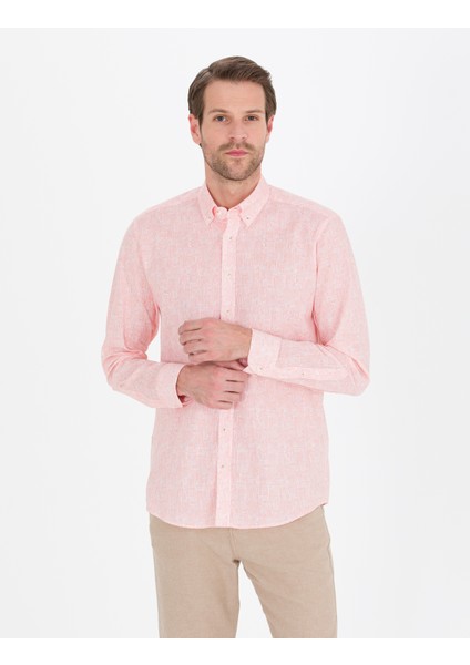Erkek Pembe Regular Fit Uzun Kollu Gömlek 50264888-VR053 modelleri