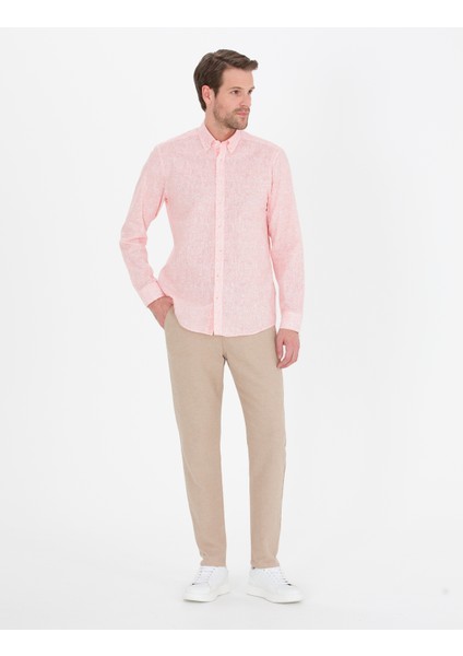 Erkek Pembe Regular Fit Uzun Kollu Gömlek 50264888-VR053 fırsatları