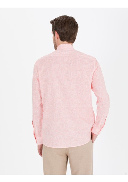 Erkek Pembe Regular Fit Uzun Kollu Gömlek 50264888-VR053 indirimleri