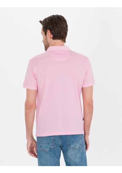 Erkek Pembe Slim Fit Polo Yaka Merserize Tişört 50262665-VR041 indirimleri
