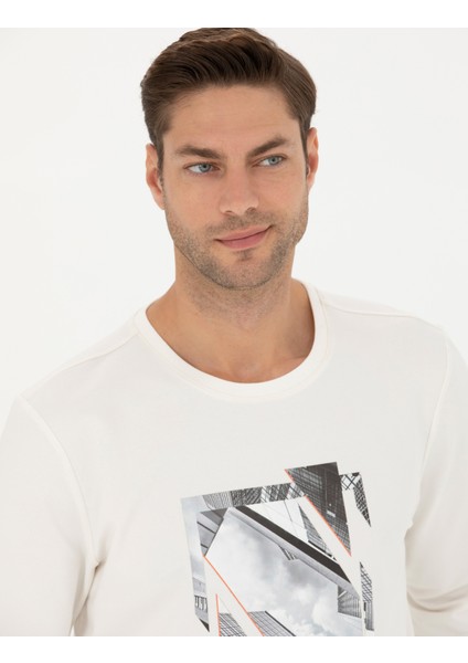 Erkek Ekru Regular Fit Sweatshirt 50273418-VR019 fiyatları