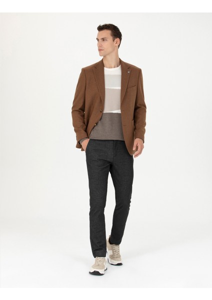 Erkek Kiremit Slim Fit Yün Karışımlı Ceket 50276921-VR031