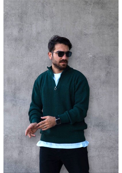 Erkek Triko Kazak Yarım Fermuarlı fiyatları