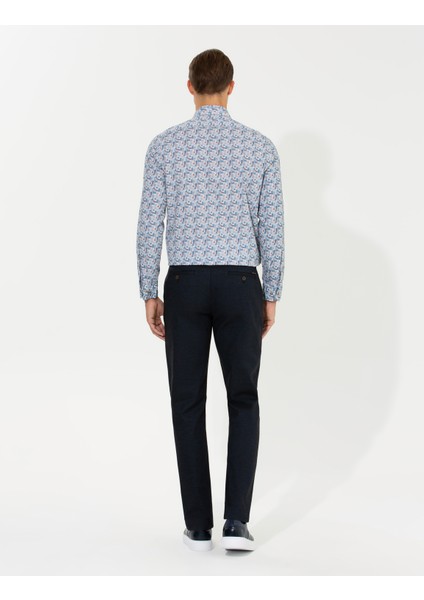 Erkek Lacivert Regular Fit Çizgili Kanvas Pantolon 50259717-VR033 fırsatları