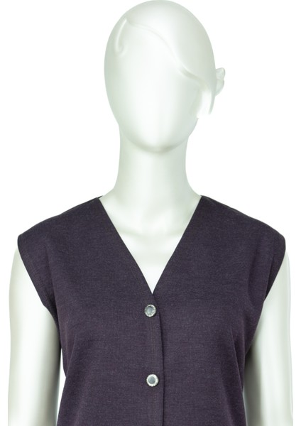 Kadın Kışlık Anne Yelek Modern Ecrin Örme Önü Düğmeli Çift Cepli Düz Renk Sahra Model fiyatları