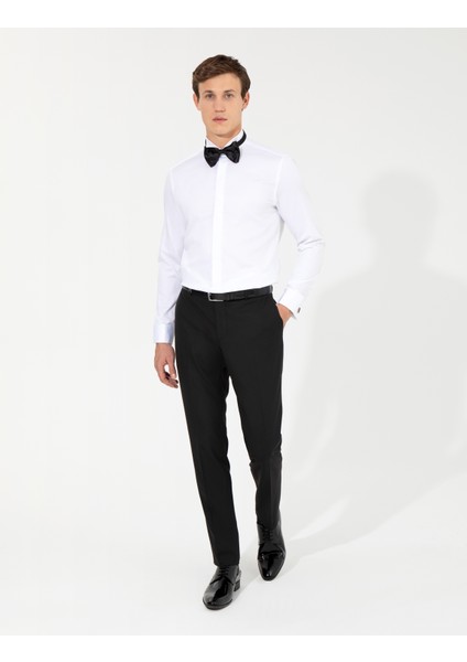 Erkek Beyaz Slim Fit Smokin Gömlek 50256439-VR013 fırsatları