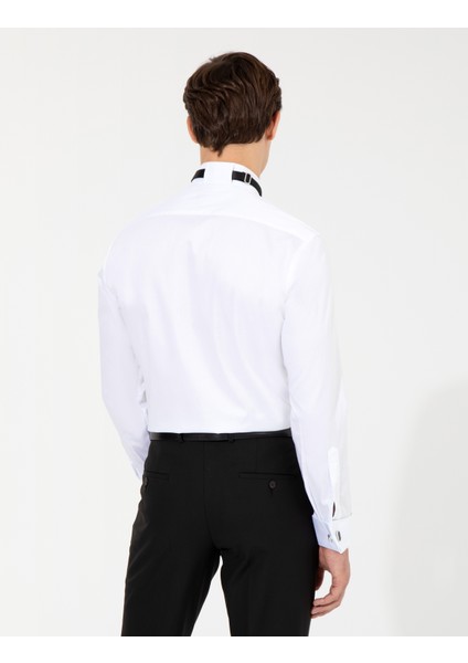 Erkek Beyaz Slim Fit Smokin Gömlek 50256439-VR013 indirimleri
