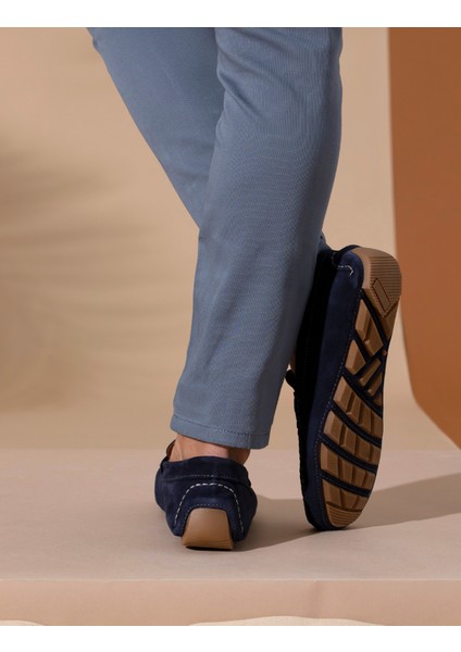 Erkek Lacivert %100 Deri Loafer Ayakkabı 50267874-VR033