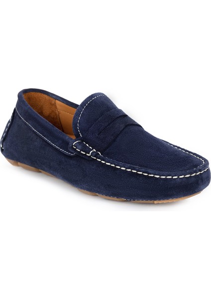 Erkek Lacivert %100 Deri Loafer Ayakkabı 50267874-VR033
