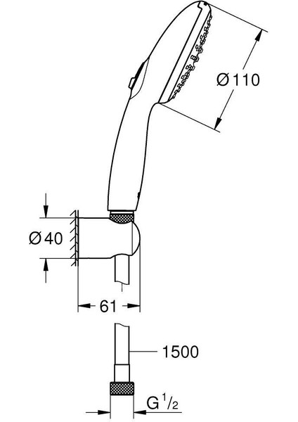 Tempesta 110 El Duşu Seti 2 Akışlı Rain Jet - 26919003