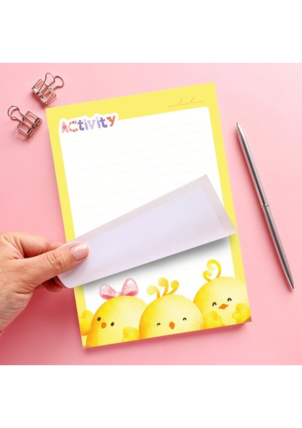 Sevimli Figür Temalı Bloknot Defter Setleri 50 Yaprak