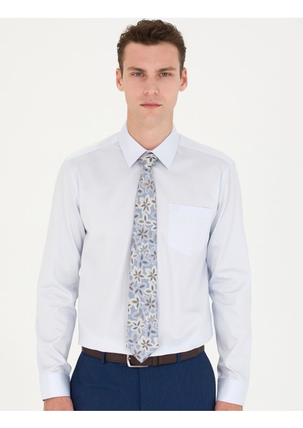 Erkek Açık Mavi Regular Fit Uzun Kollu Basic Gömlek 50277146-VR003