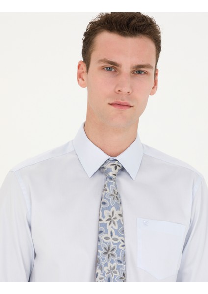 Erkek Açık Mavi Regular Fit Uzun Kollu Basic Gömlek 50277146-VR003