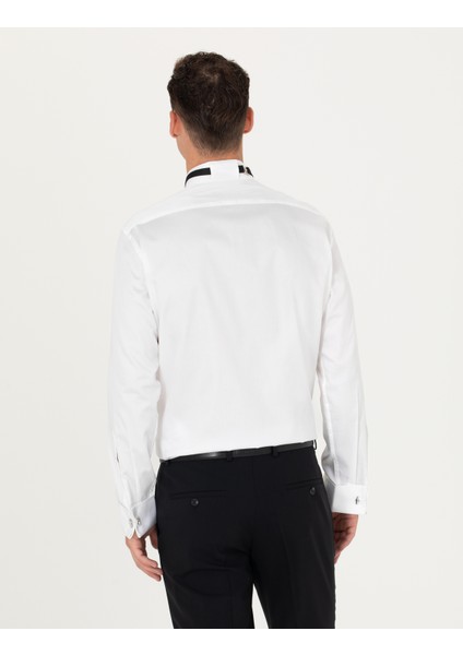 Erkek Beyaz Slim Fit Smokin Gömlek 50277130-VR013 indirimleri