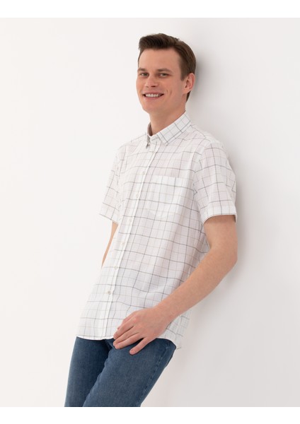 Erkek Haki Regular Fit Kısa Kollu Gömlek 50269178-VR027
