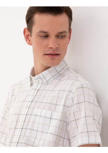 Erkek Haki Regular Fit Kısa Kollu Gömlek 50269178-VR027