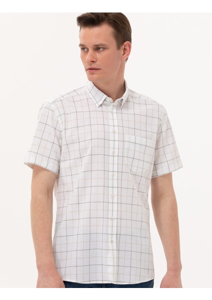 Erkek Haki Regular Fit Kısa Kollu Gömlek 50269178-VR027