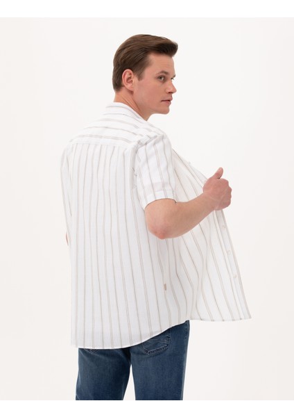 Erkek Haki Comfort Fit Kısa Kollu Gömlek 50269430-VR027