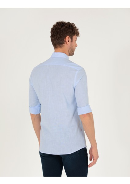 Erkek Açık Mavi Slim Fit Uzun Kollu Gömlek 50268183-VR003 indirimleri