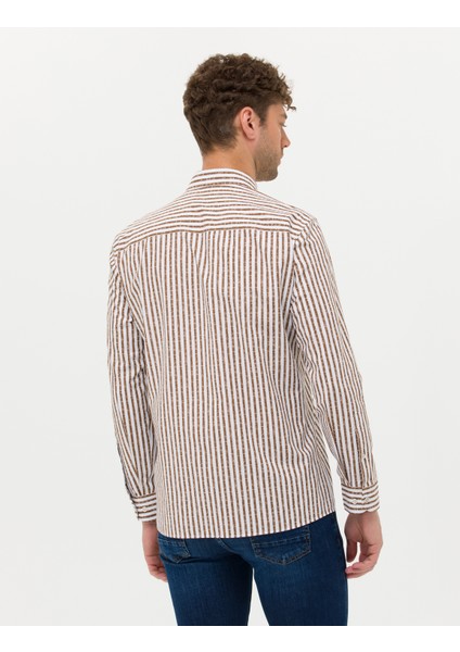 Erkek Vizon Regular Fit Uzun Kollu Gömlek 50276696-VR052