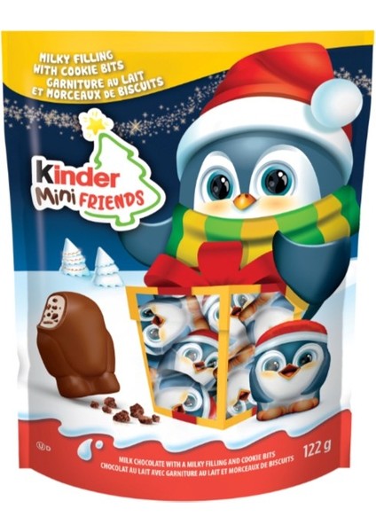 Mini Friends Kakaolu Bisküvi Parçacıklı Penguen Çikolata 122 gr