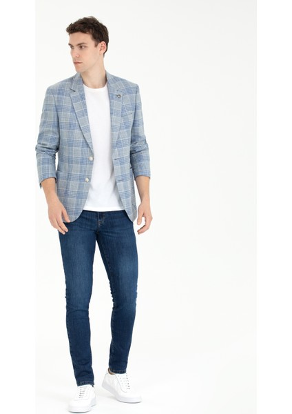 Erkek Açık Lacivert Slim Fit Ceket 50265941-VR059