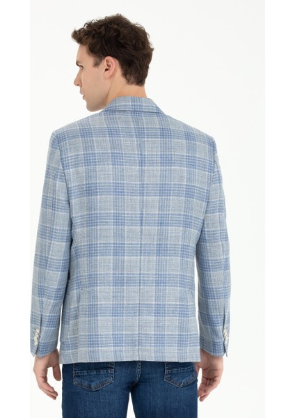 Erkek Açık Lacivert Slim Fit Ceket 50265941-VR059