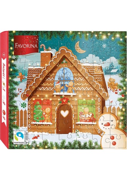 Yılbaşı Ev Figürlü Yapboz Kutuda Sütlü Pralin Çikolata 120 gr