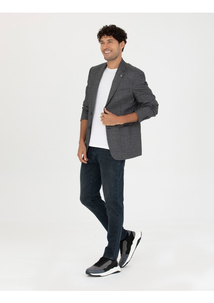 Erkek Füme Slim Fit Keten Karışımlı Blazer Ceket 50277318-VR058 fırsatları