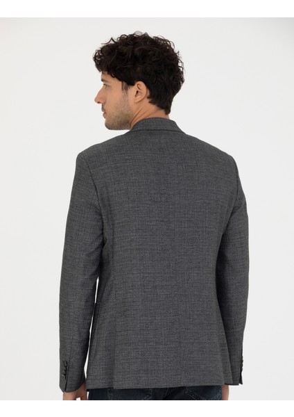 Erkek Füme Slim Fit Keten Karışımlı Blazer Ceket 50277318-VR058 indirimleri