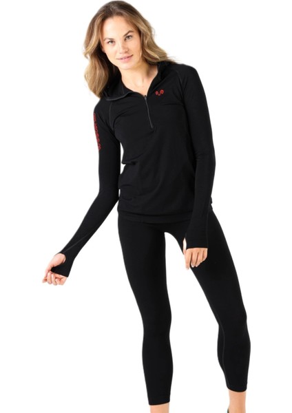 Docca Dikişsiz Yarım Fermuarlı Kapüşonlu Yün Termal Içlik