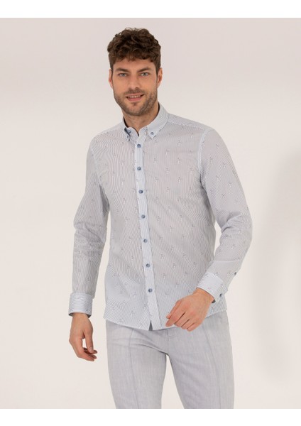 Erkek Pembe Slim Fit Uzun Kollu Gömlek 50264896-VR041