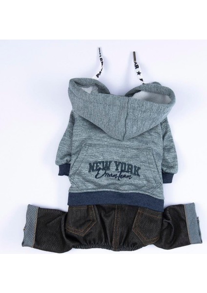 Gri New York Küçük Irk Köpek Tulumu modelleri