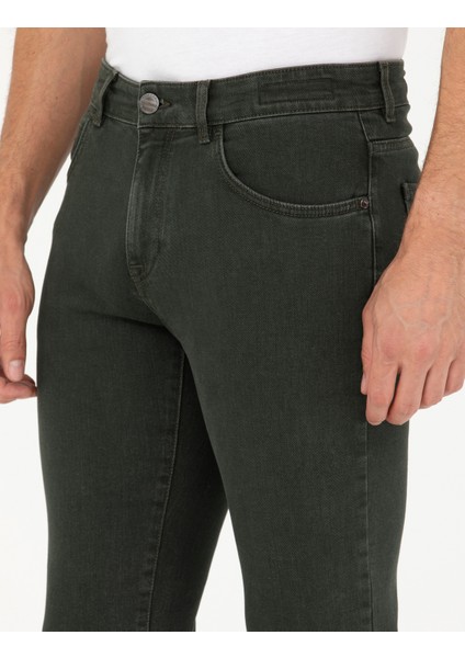 Erkek Yeşil Slim Fit Jean Pantolon 50278203-Vr054