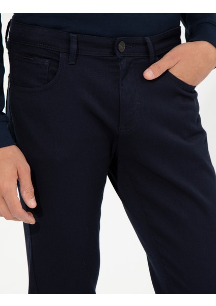 Erkek Lacivert Slim Fit Kanvas Pantolon 50255173-VR033