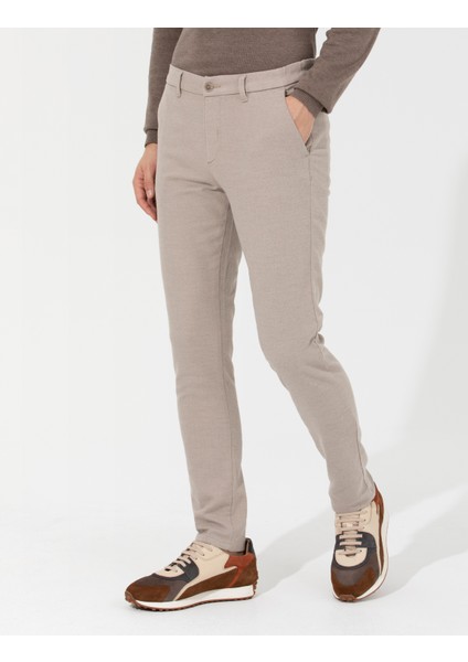 Erkek Bej Slim Fit Kanvas Pantolon 50259756-VR011