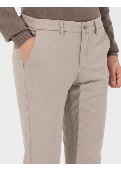 Erkek Bej Slim Fit Kanvas Pantolon 50259756-VR011