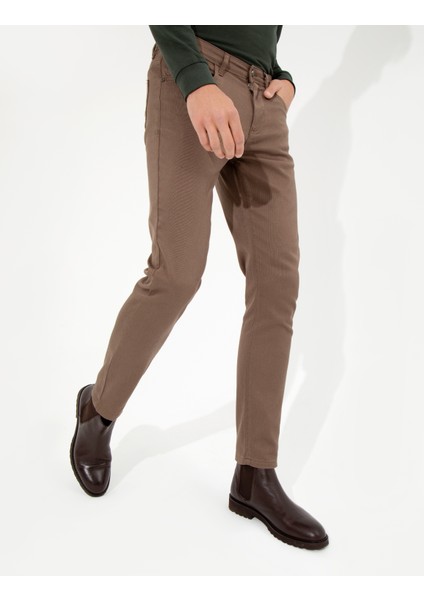 Erkek Kahverengi Slim Fit Kanvas Pantolon 50255173-VR029 fiyatları
