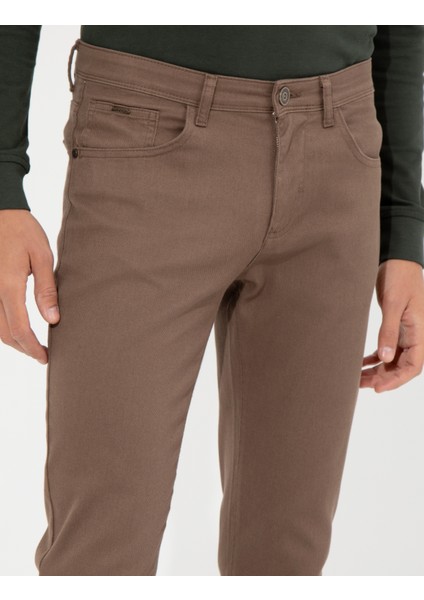 Erkek Kahverengi Slim Fit Kanvas Pantolon 50255173-VR029 indirimleri