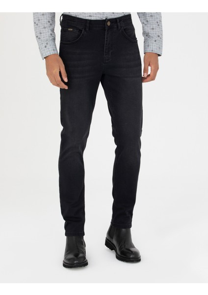 Erkek Siyah Slim Fit Jean Pantolon 50278199-VR046 fiyatları