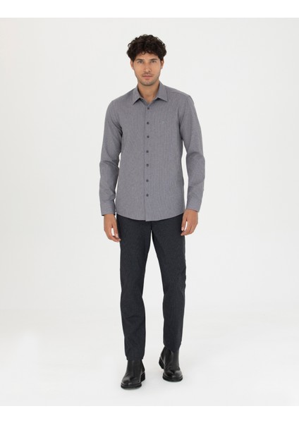 Erkek Lacivert Slim Fit Kanvas Pantolon 50278440-VR033