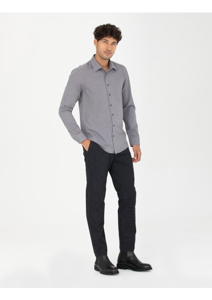 Erkek Lacivert Slim Fit Kanvas Pantolon 50278440-VR033