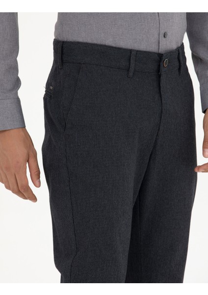 Erkek Lacivert Slim Fit Kanvas Pantolon 50278440-VR033
